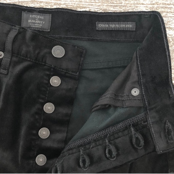 EUC - CITIZENS of HUMANITY Black Velour Pants - Picture 4 of 7